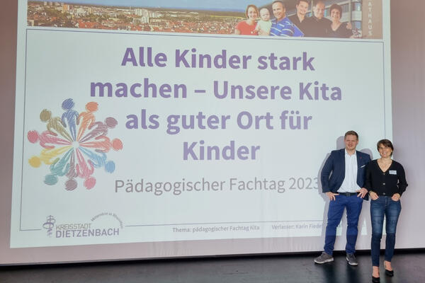 Pädagogischer Fachtag 2023. René Bacher und Karin Fiedel.