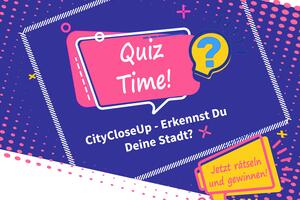Bild vergrößern: Logo und Schriftzug in knalligen Farben: "CityCloseUp" - Erkennst Du Deine Stadt?" ist das Sommergewinnspiel 2023 im Stadtportal Dietzenbach bei Facebook und Instagram
