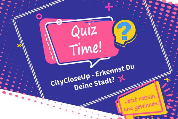 Logo und Schriftzug in knalligen Farben: "CityCloseUp" - Erkennst Du Deine Stadt?" ist das Sommergewinnspiel 2023 im Stadtportal Dietzenbach bei Facebook und Instagram