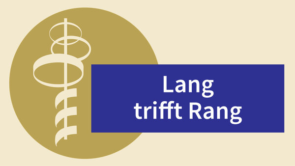Bild vergr&ouml;&szlig;ern: Blauer Kreis mit wei�er Grafik des Aussichtsturms und dem Schriftzug "Lang trifft Rang"