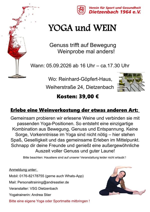 Bild vergr&ouml;&szlig;ern: Wein und Yoga
