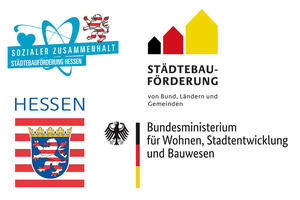 Bild vergrößern: Logos Sozialer Zusammenhalt, Städtebauförderung, Land Hessen, Bund