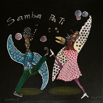 Bild vergrößern: Das Bild des Monats November 2022 ist vom Künstler Wolfgang Mündl.
Es zeigt ein Acryl-Gemälde mit dem Namen "Samba Pa Ti«.