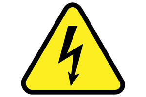 Bild vergrößern: Warnzeichen für gefährliche elektrische Spannung.