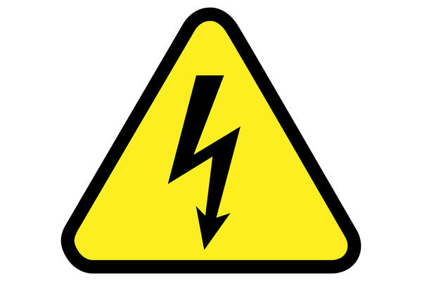 Warnzeichen für gefährliche elektrische Spannung.